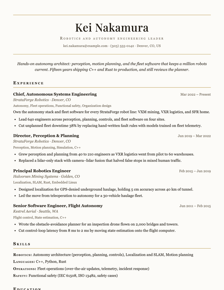 Kei Nakamura's resume in the Chairman template.