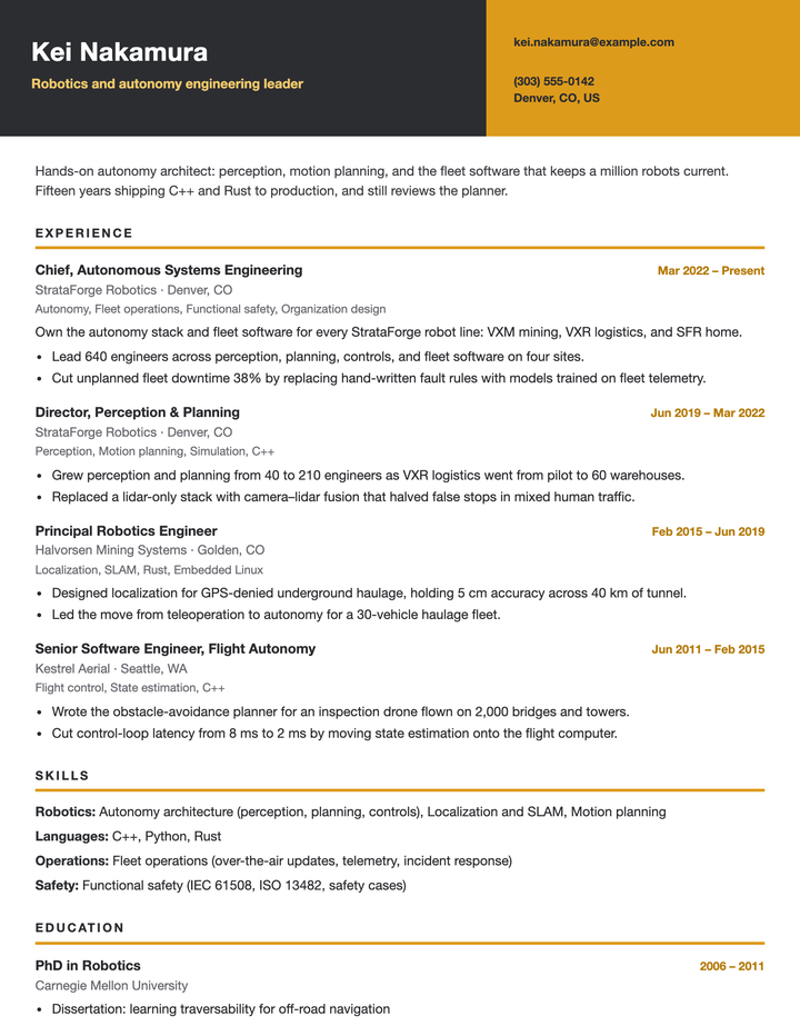 Kei Nakamura's resume in the Duotone template.