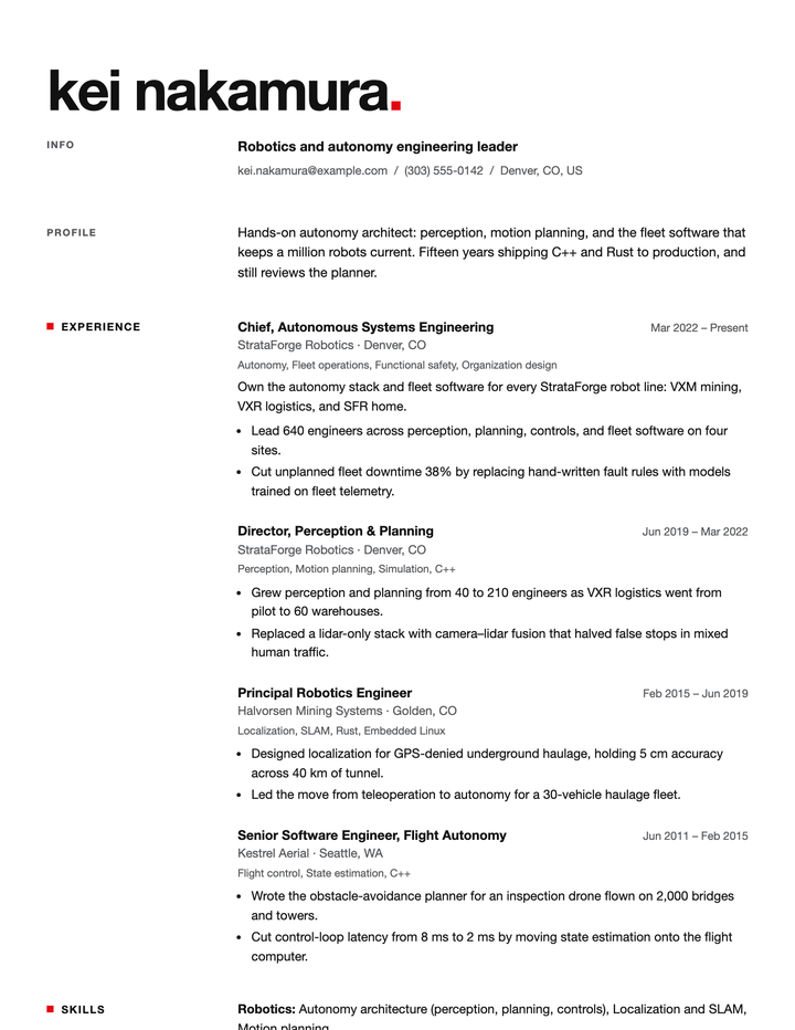 Kei Nakamura's resume in the Helvetic template.