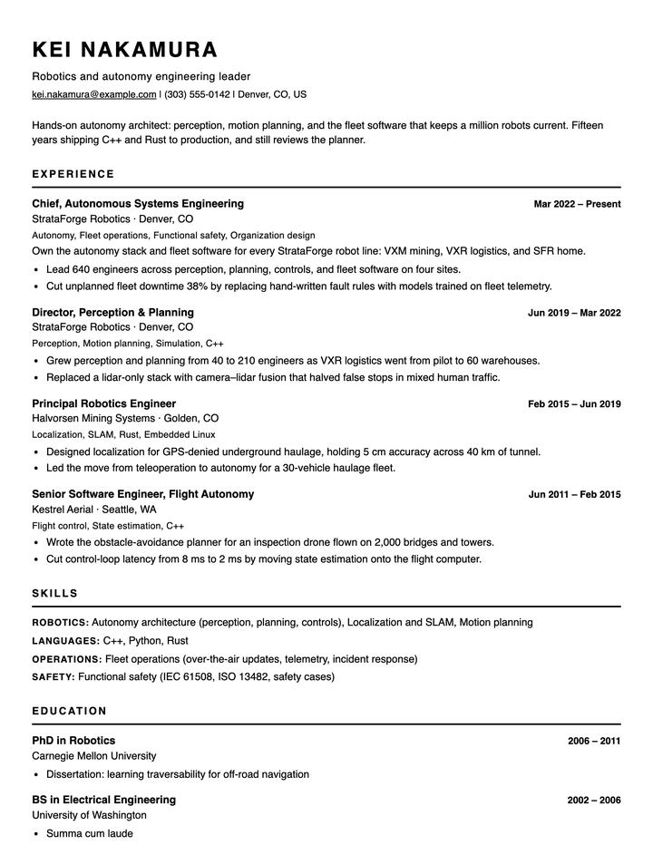 Kei Nakamura's resume in the Plainline template.
