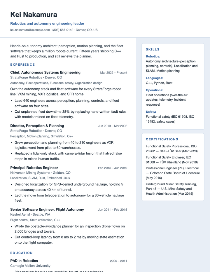 Kei Nakamura's resume in the Skylight template.