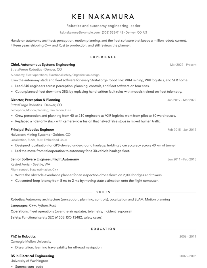 Kei Nakamura's resume in the Stack template.