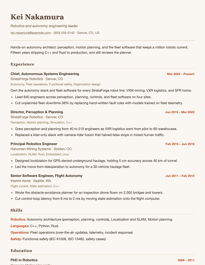 Kei Nakamura's resume in the Terra template.
