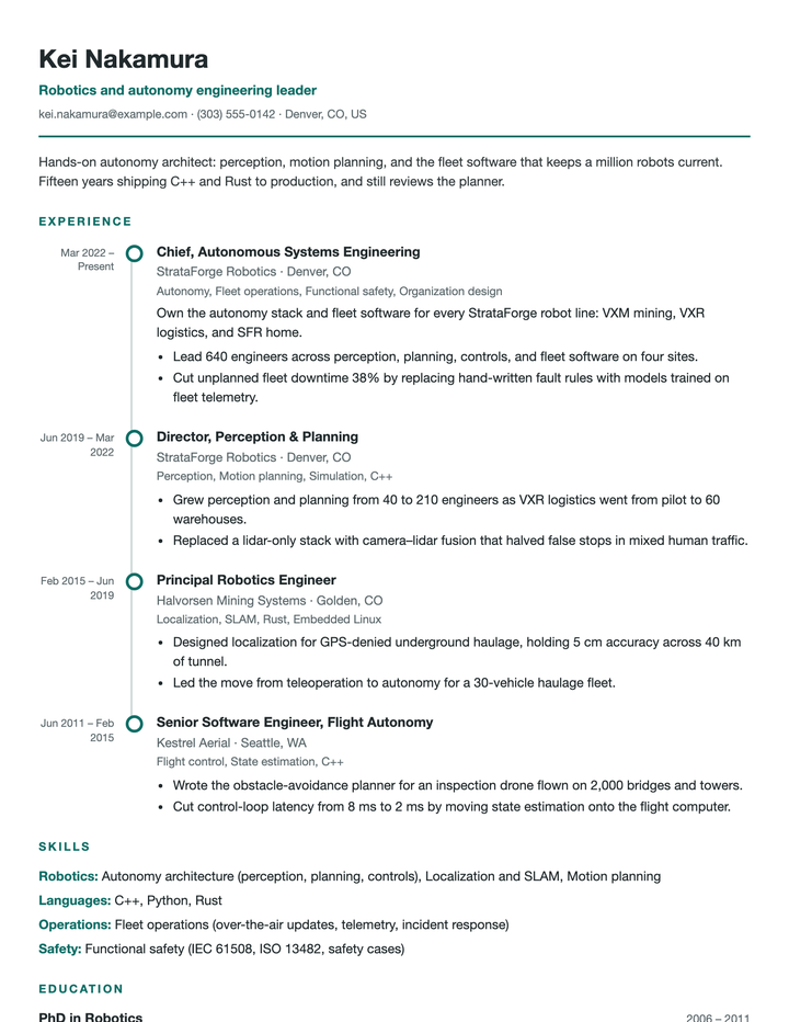 Kei Nakamura's resume in the Timeline template.