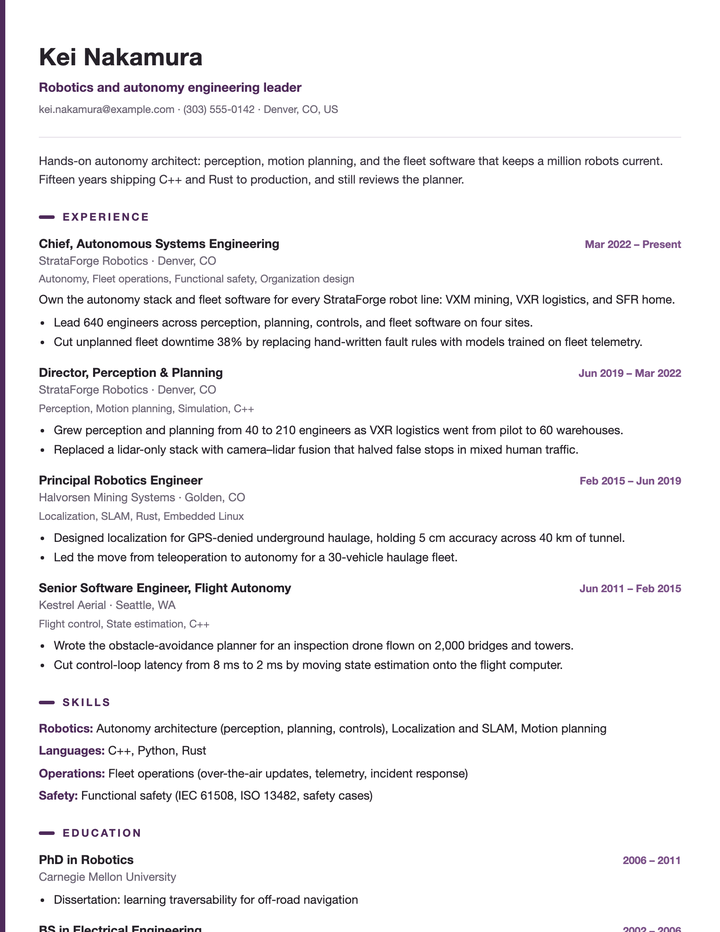 Kei Nakamura's resume in the Verve template.